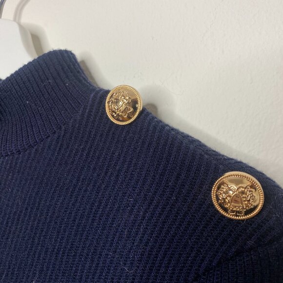 Dressahaulic Boutique | Knit Crop Mock Turtleneck in Navy - Small - Picture 3 of 6